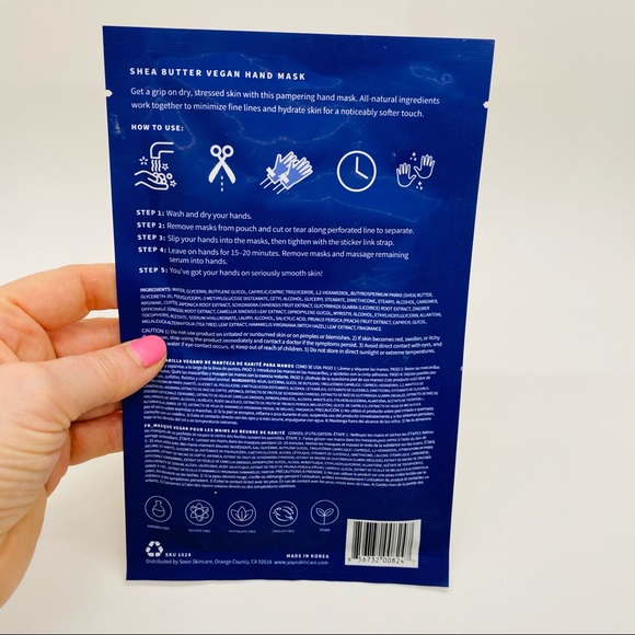 NWT Soon Hand Mask Skincare Shea Butter. Green Tea & Tea Tree Extract. One Pair. - Picture 3 of 6